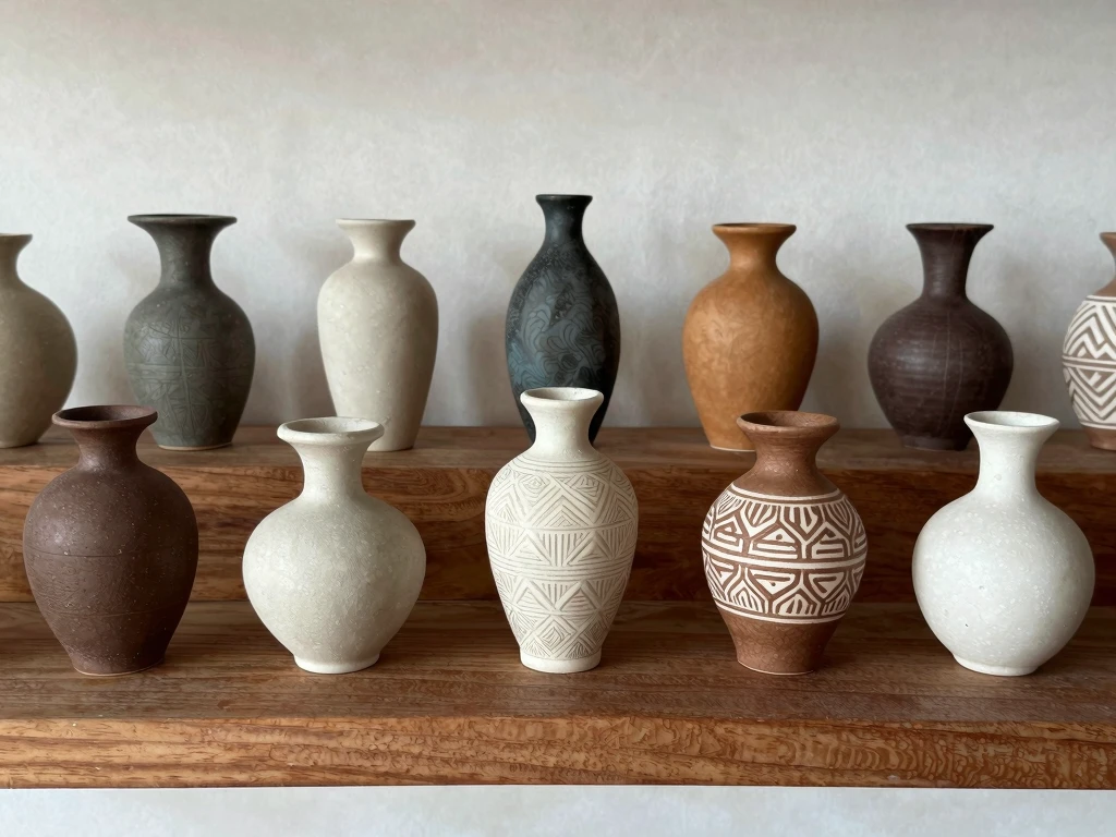 Collectie van handgemaakte miniature vases